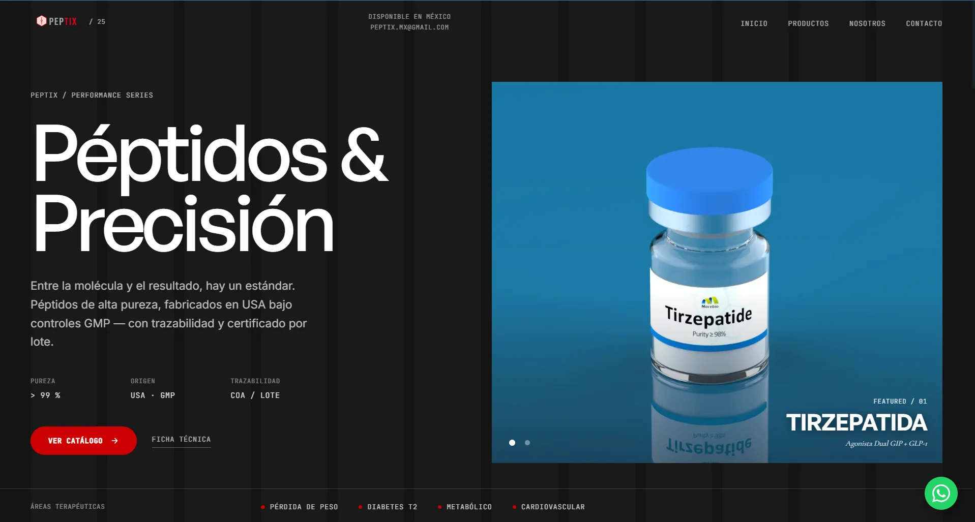 E-commerce de Peptix Péptidos