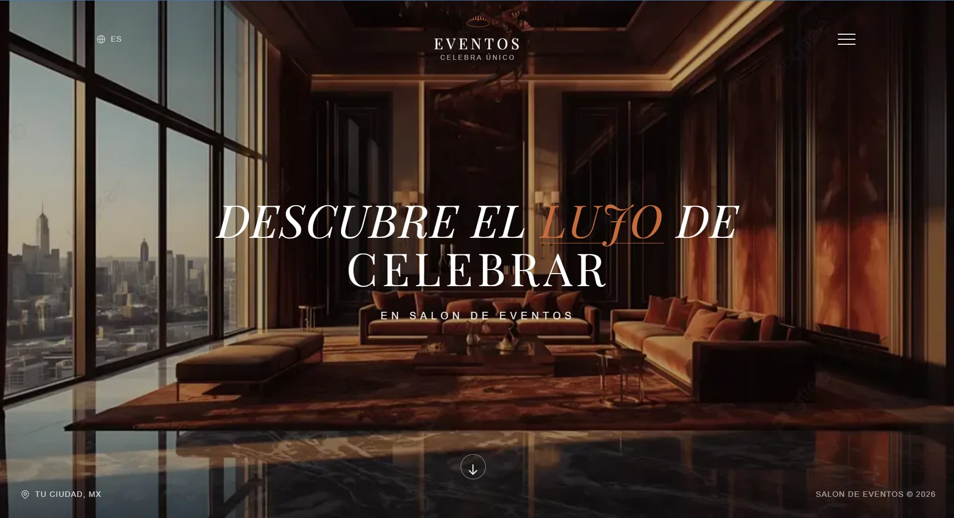 Página web del salón Eventos de Lujo